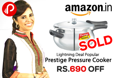 Lightning Deal : Prestige Popular Aluminium Pressure Cooker, 2 Litres (amazon.in) Upcoming Deal