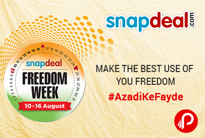 Snapdeal Brings Freedom Week Till 10 -16 August