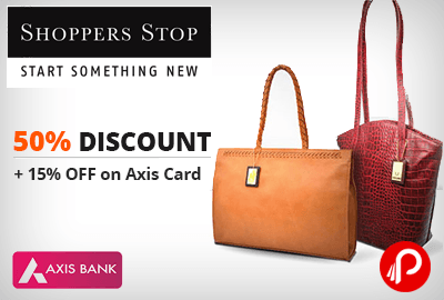 Get UPTO 50% off + 15% off by Axis Card on Hidesign and Holi Bags & Accessories - ShoppersStop