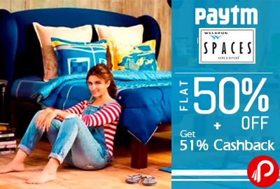 Get 50% Discount + Extra 51% Cashback on Welspun Bedsheets – PayTm