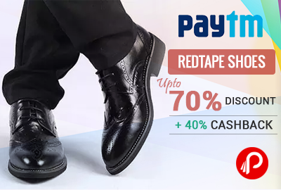 Get UPTO 70% Discount + 40% cashback on RedTape Shoes - Paytm
