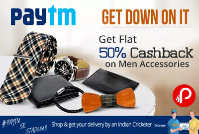Get Flat 50% Cashback on Men Accessories - Paytm