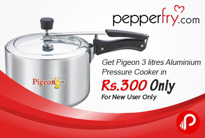 Get Pigeon 3 litres Aluminium Pressure Cooker in Rs.300 Only - Pepperfry