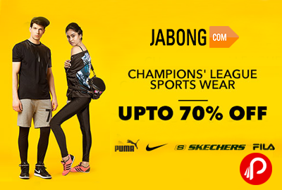 Get 70% off on SportsWear - Jabong