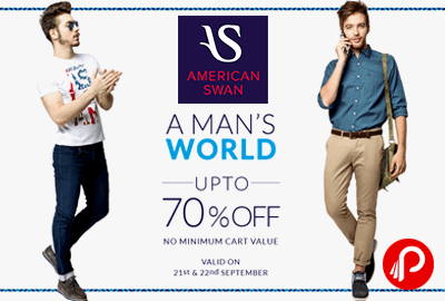 Get UPTO 70% off on Men Wear Sale - American Swan