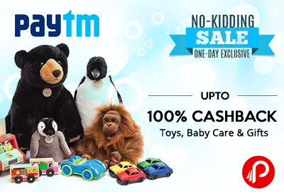 Get Flat 100% cashback on Toys, 12PM to 4PM - paytm