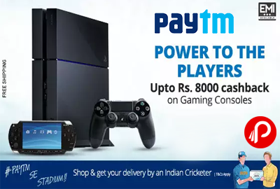 Get Rs. 8000 Cashback on Gaming Consoles -Paytm