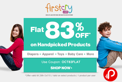 Flat 83% off on Handpicked Products - FirstCry