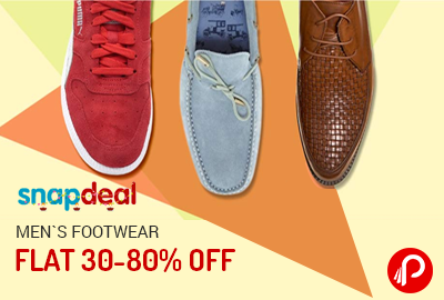 Get Flat 30-80% off on Men's Footwear - Snapdeal