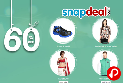 Flat 60% off on Epic Fashion Deals - Snapdeal