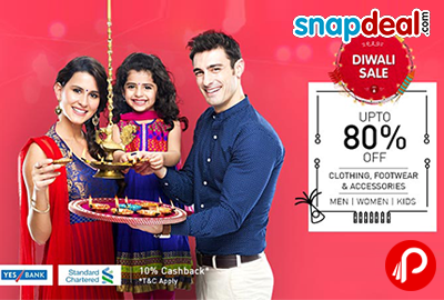 Get UPTO 80% off on Clothing, Footwear & Accessories - Snapdeal