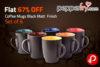 Coffee Mugs Black Matt Finish | Set of 6 only in Rs. 199 | Flat 67% OFF - Pepperfry