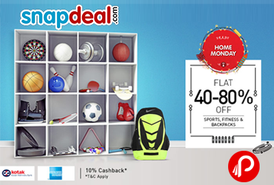 Flat 40-80% off on Sports, Fitness & Backpacks - Snapdeal