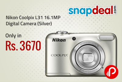 Nikon Coolpix L31 16.1MP Digital Camera (Silver) Only in Rs. 3670 - Snapdeal