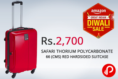 Get 55% off Safari Thorium Polycarbonate 66 (cms) Red Hardsided Suitcase - Amazon