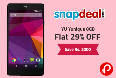 YU Yunique 8GB | Flat 29% OFF | Save Rs. 2000 - Snapdeal