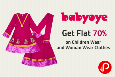 Get Flat 70% on Children Wear and Woman Wear Clothes - Babyoye
