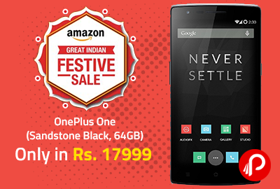 OnePlus One (Sandstone Black, 64GB) Only in Rs. 17999 - Amazon