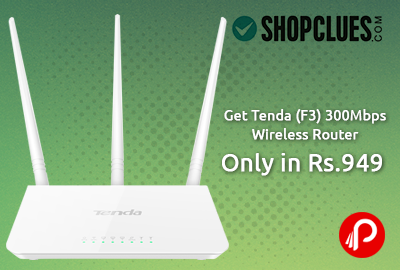 Get Tenda (F3) 300Mbps Wireless Router Only in Rs.949 - Shopclues