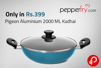 Only in Rs.399 Pigeon Aluminium 2000 ML Kadhai - Pepperfry