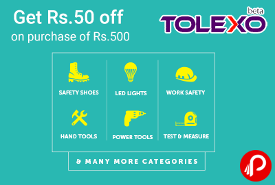 Get Rs.50 off on purchase of Rs.500 - Tolexo