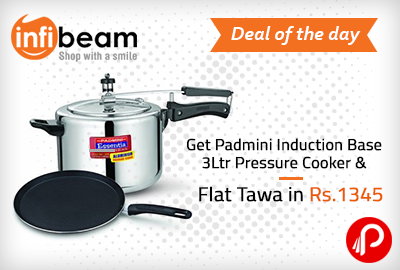 Get Padmini Induction Base 3Ltr Pressure Cooker & Flat Tawa in Rs.1345 - Infibeam