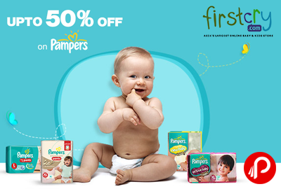 Get UPTO 50% off on Pampers Products - Firstcry