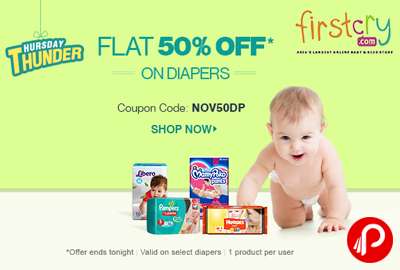 Get Flat 50% off on Diapers - Firstcry