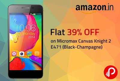 Flat 39% OFF on Micromax Canvas Knight 2 E471 (Black-Champagne) - Amazon