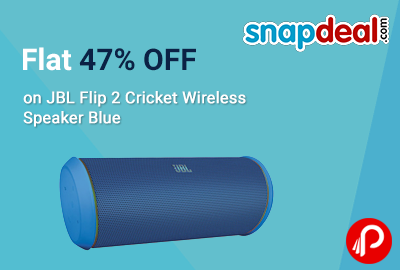 Flat 47% OFF on JBL Flip 2 Cricket Wireless Speaker Blue - Snapdeal