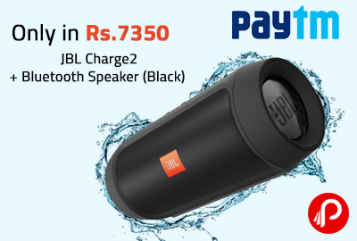 Only in Rs.7350 JBL Charge2+ Bluetooth Speaker (Black) - Paytm
