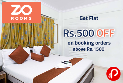 Get Flat Rs.500 off on booking orders above Rs.1500 - ZoRooms