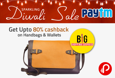 Get Upto 80% cashback on Handbags & Wallets - Paytm
