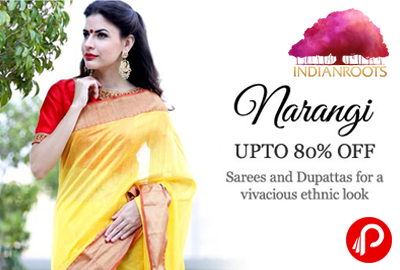UPTO 80% off on Narangi Sarees & Dupattas - IndianRoots