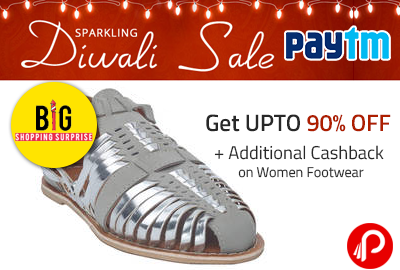 Get UPTO 90% OFF + Additional Cashback on Women Footwear - Paytm