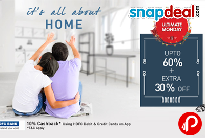 Get UPTO 60% + Extra 30% off on Diwali Home - Snapdeal