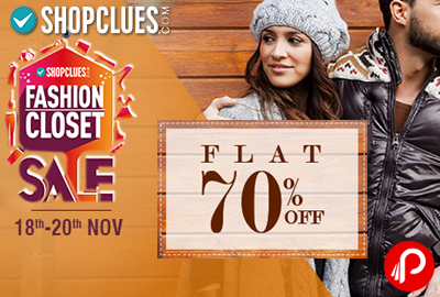 Get Flat 70% off on Fashion Lifestyle Categories | Fashion Closet Sale - Shopclues