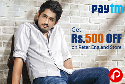 Get Rs. 500 off on Peter England Store - Paytm