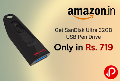 Get SanDisk Ultra 32GB USB Pen Drive only in Rs. 719 - Amazon