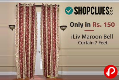Only in Rs. 150 iLiv Maroon Bell Curtain 7 Feet - Shopclues