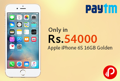 Only in Rs.54000 Apple iPhone 6S 16GB Golden - Paytm