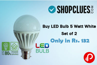 Buy LED Bulb 5 Watt White Set of 2 | Only in Rs. 132 - Shopclues