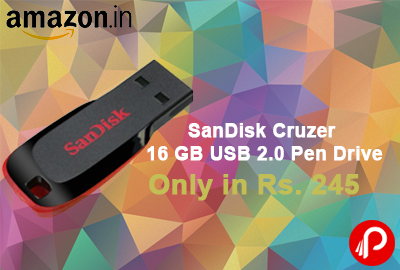 SanDisk Cruzer Blade SDCZ50-016G-I35 16 GB USB 2.0 Pen Drive Only in Rs. 245 - Amazon