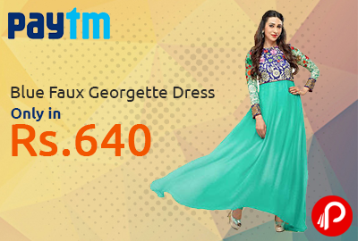 Blue Faux Georgette Dress Only in Rs. 640 - Paytm