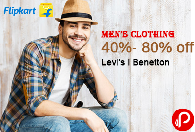 Get Men’s Clothing 40%- 80% off on Levi’s, Benetton - Flipkart