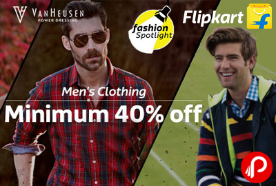 Get Minimum 40% off on Men’s Clothing - Flipkart