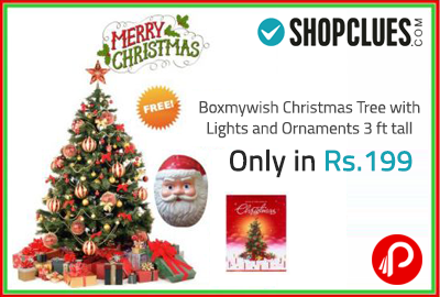 Boxmywish Christmas Tree with Lights and Ornaments 3 ft tall only in Rs. 199 - Shopclues