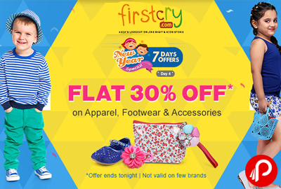 Get Flat 30% off on Apparel, Footwear & Accessories | New Year Special - FirstCry