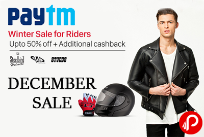 Get UPTO 50% off + Additional upto 30% Cashback on Riders Products | Winter Sale - Paytm