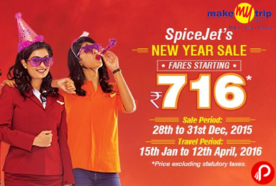 Fares Starting @ Rs. 716 on Domestic Flights | Spicejet’s New Year Sale - MakeMyTrip